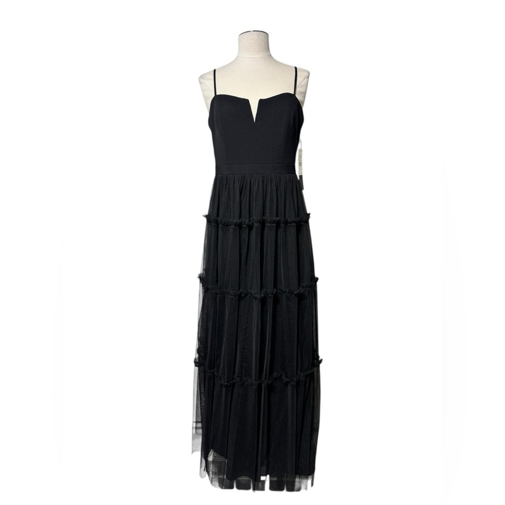 Adrianna Papell Women's Ruffle Tiered Mesh Sleeveless Gown in size 10 - Picture 3 of 11